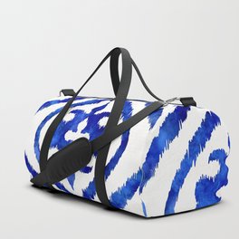 Blue Ethnic Ikat Pattern Duffle Bag