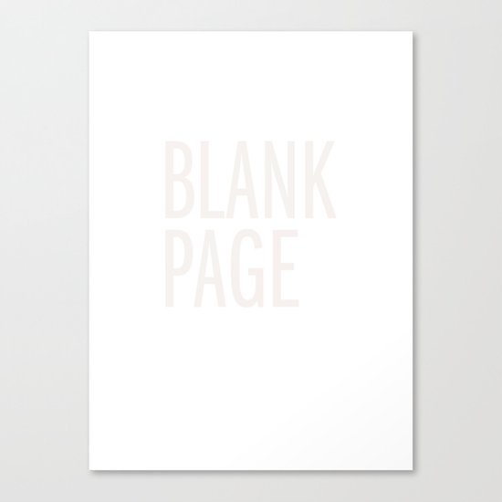 Blank Page Canvas Print