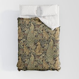 Granny's Fabulous Forest Fabric - Charcoal - William Morris Duvet Cover