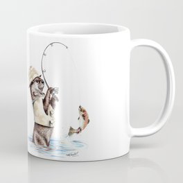 " Natures Fisherman " fishing river otter with trout Mug