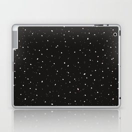 Black and white with pale pink abstract polka dots pattern Laptop Skin