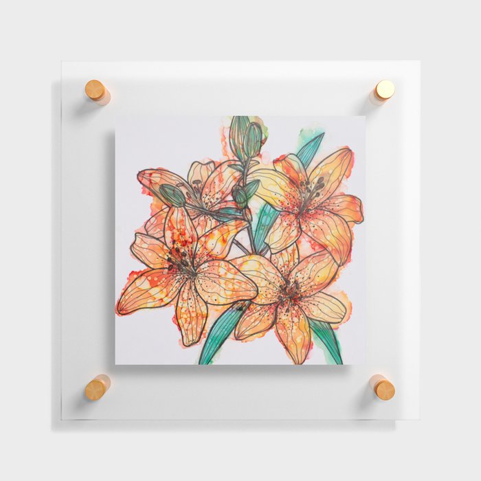 Tiger Lilies Floating Acrylic Print