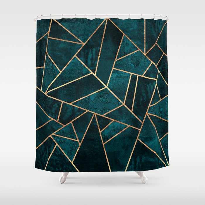 teal bathroom shower curtain