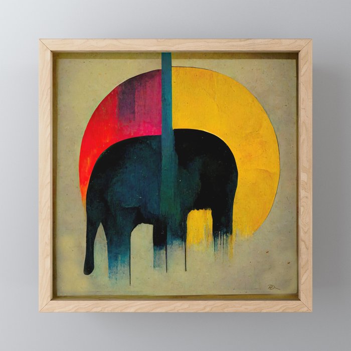 Elephant Sun Framed Mini Art Print