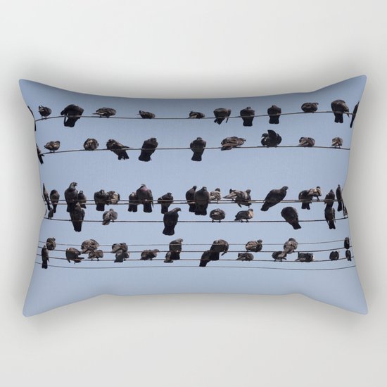 Black Birds Rectangular Pillow