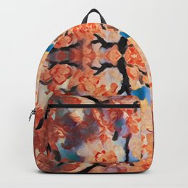 Sakura I Backpack | Abstraction, Drawing, Modern, Futuristic, Bloom, Experemental, Popart, Creative, Fantastic, Blossom 