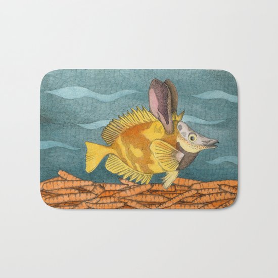 Foxface rabbit fish Bath Mat