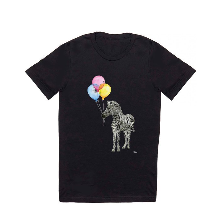 Zebra with Balloons Baby Animal T Shirt