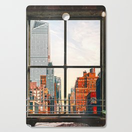 New York City Window #3 | Colorful Cityscape Cutting Board