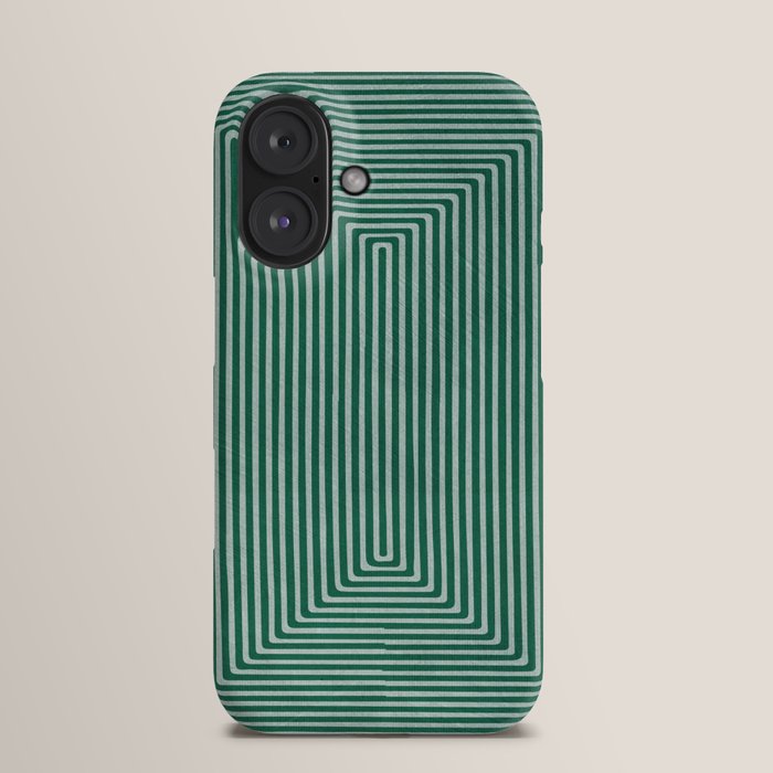 Green Black Abstract Geometric Design Artwork iPhone Case by