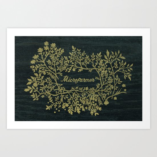 Microfarmer - Gold Art Print