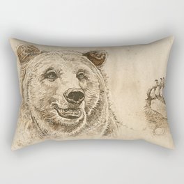 Grizzly Bear Greeting Rectangular Pillow