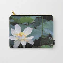White Lotus Flower Carry-All Pouch