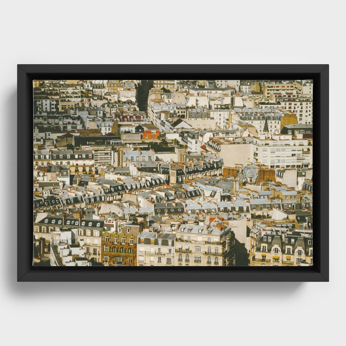 A Mosaic of Apartments in Paris, France. Framed Canvas