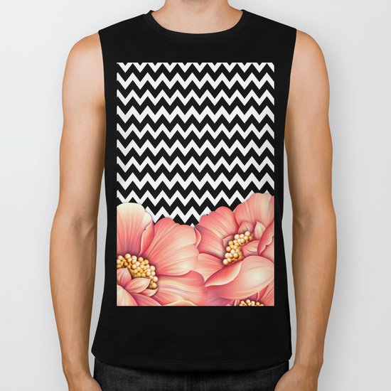 flower power and chevron Biker Tank