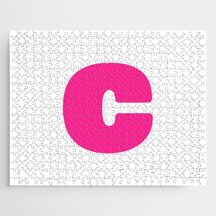 c (Dark Pink & White Letter) Jigsaw Puzzle