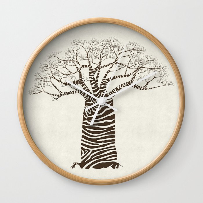 Zebra Tree Wall Clock