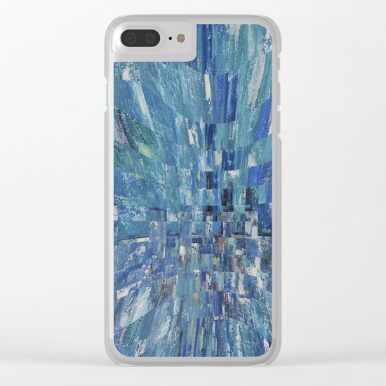 Abstract blue pattern 5 Clear iPhone Case