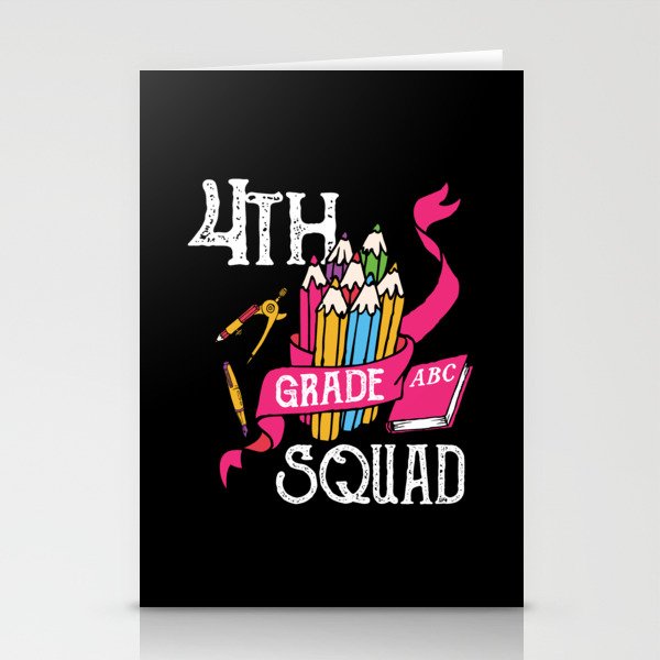 4th Grade Squad Student Back To School Stationery Cards