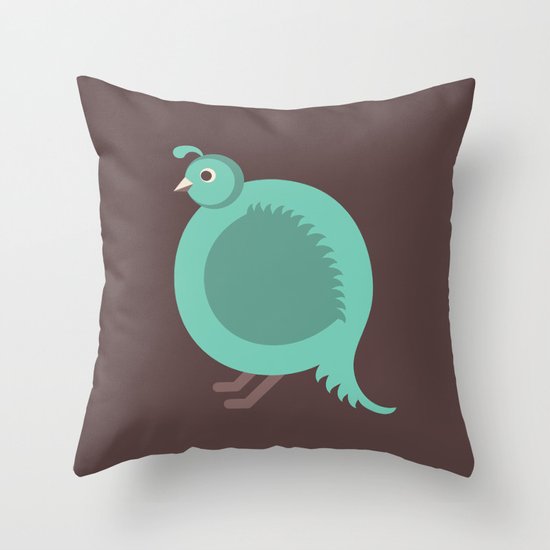 Letter Q // Animal Alphabet // Quail Monogram Throw Pillow