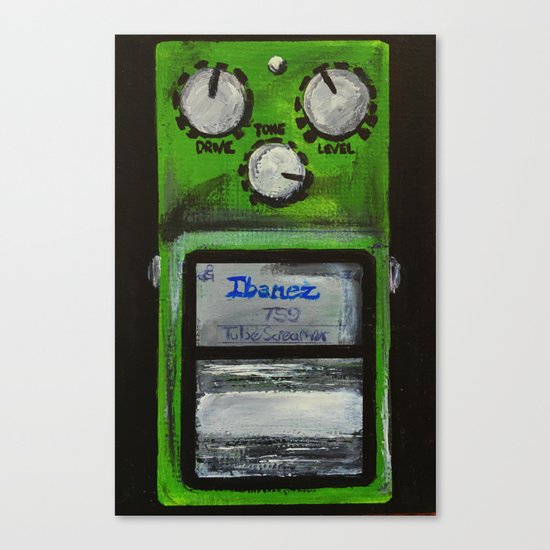 Ibanez TS-9 Tube Screamer Guitar Pedal acrylics on 5" x 7" canvas board Canvas Print