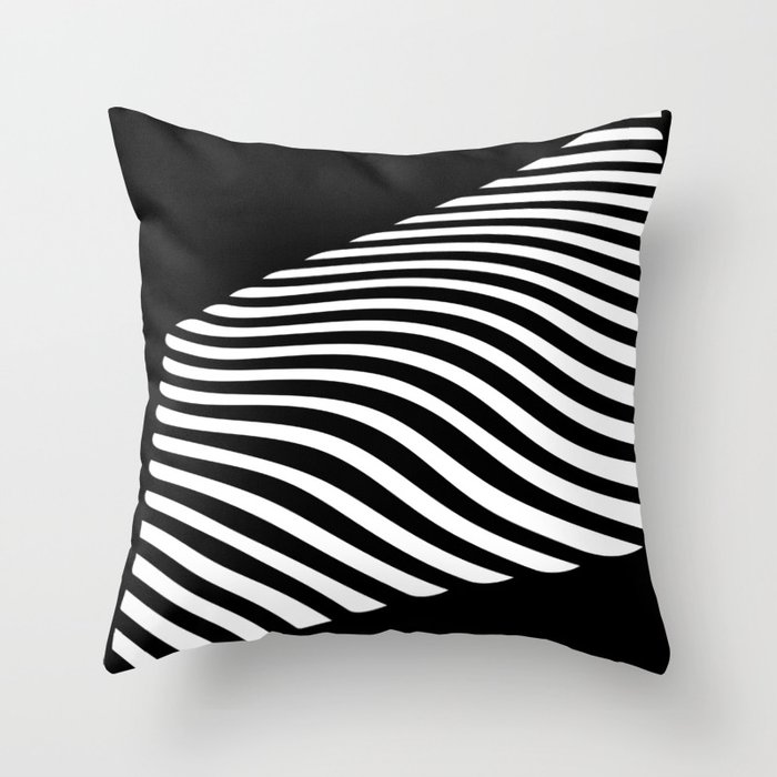 Waves Lines In The Horizon Throw Pillow
