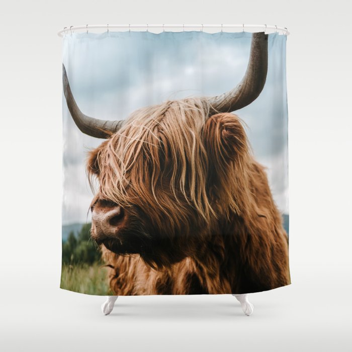 Animal Photography Shower Curtain By, Highland Cow Shower Curtain Society6