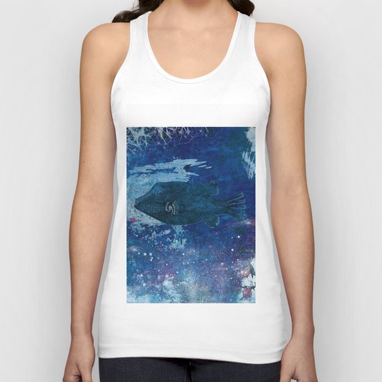 Cosmic fish, ocean, sea, under the water Unisex Tank Top