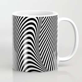 Black and White Pop Art Optical Illusion Lines Mug