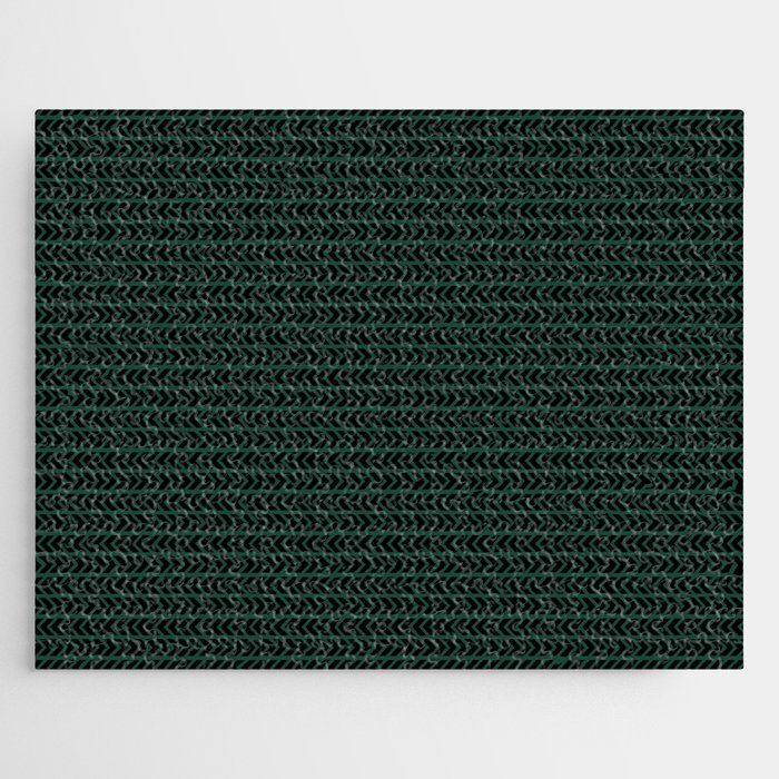 Black arrows pattern on pine green background Jigsaw Puzzle