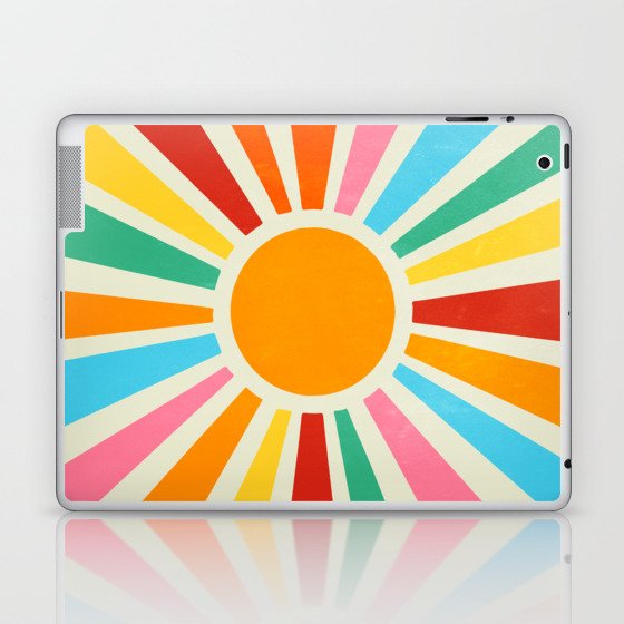 Retro Sunrise: Rainbow Edition Laptop & iPad Skin