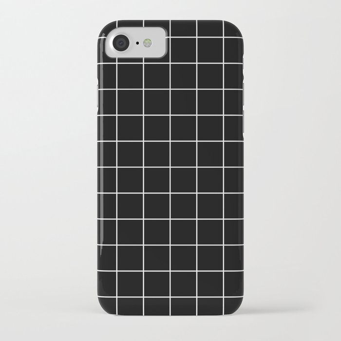 grid simple line black minimalist iphone case