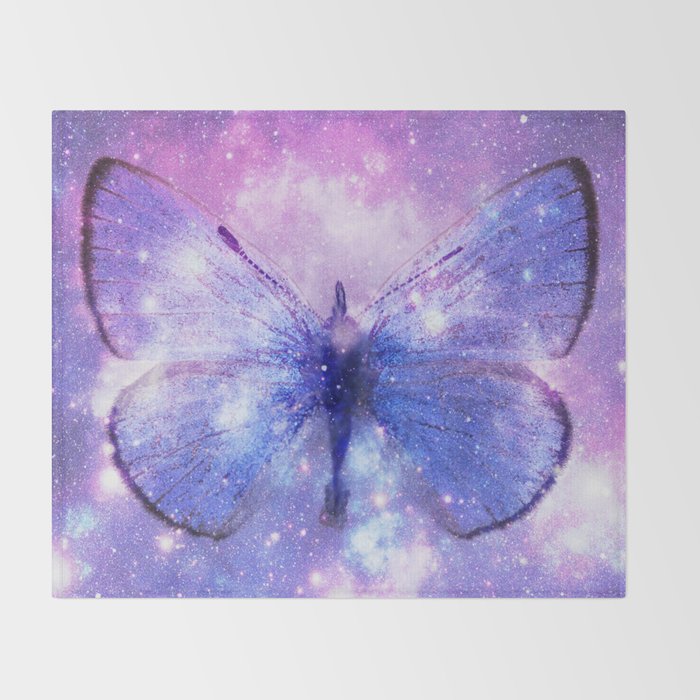 Celestial Erfly Pink Lavender Periwinkle Blue Throw Blanket By Celestial Erfly Pink Lavender Periwinkle Blue Throw Blanket