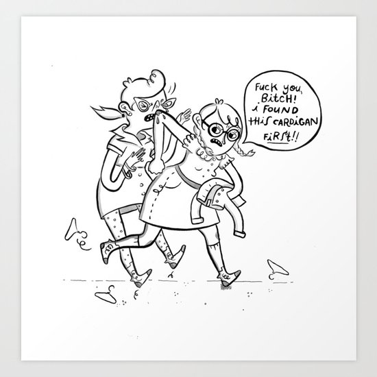 Cardigan Hustle Art Print