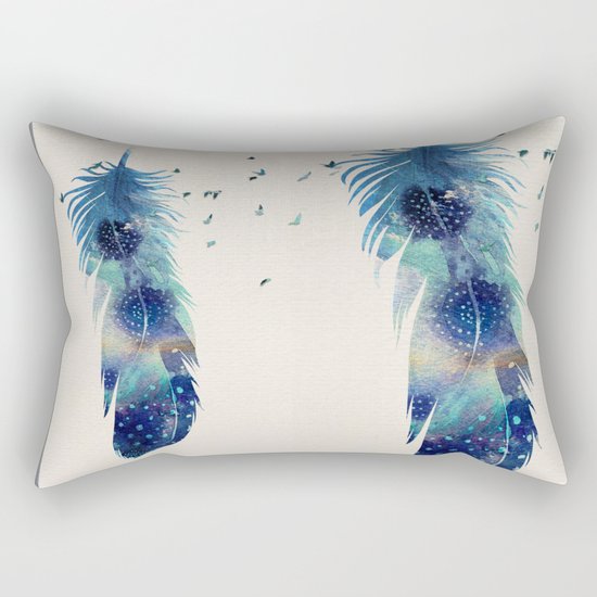 Feather Birds in Flight Rectangular Pillow
