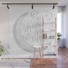Say hello to the moon Wall Mural