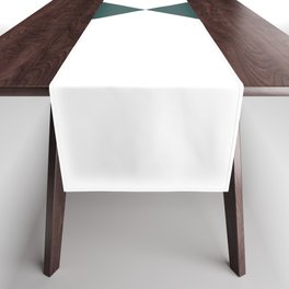 Four Triangles (White & Jungle Green Pattern) Table Runner