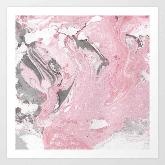 Pink Marble Art Print By Artcolours Society6
