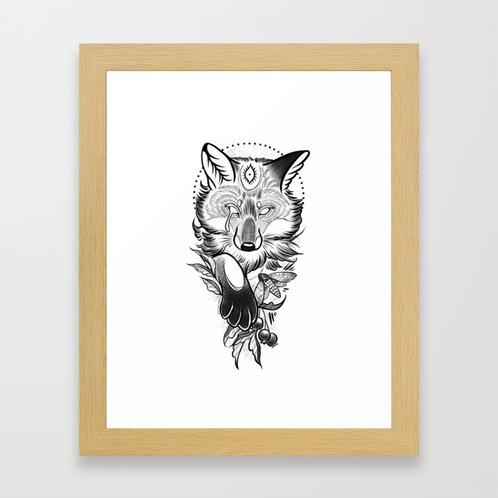 Crying fox Framed Art Print