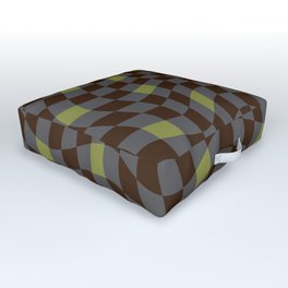 Black minty twist gingham Outdoor Floor Cushion