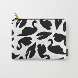Black Swan Pattern on White 031 Carry-All Pouch