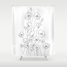 Details about   Flower Shower Curtain Watercolor Poppy Print for Bathroom