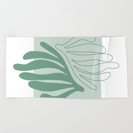 matisse-inspired cut outs : sea foam Beach Towel