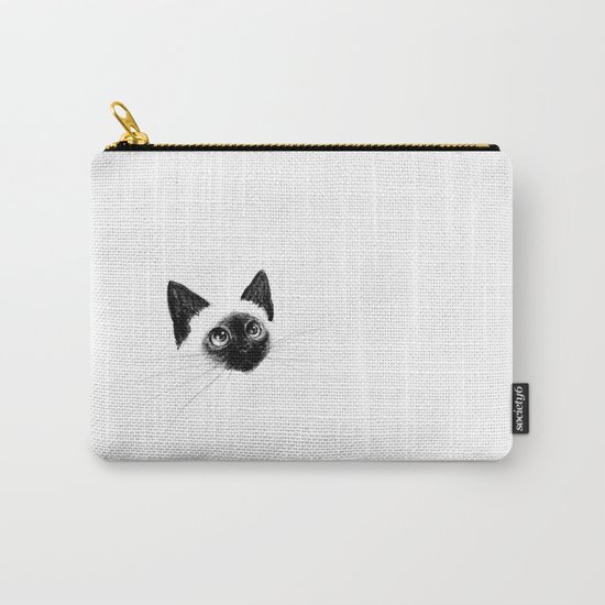 Curious Siamese Kitten Carry-All Pouch