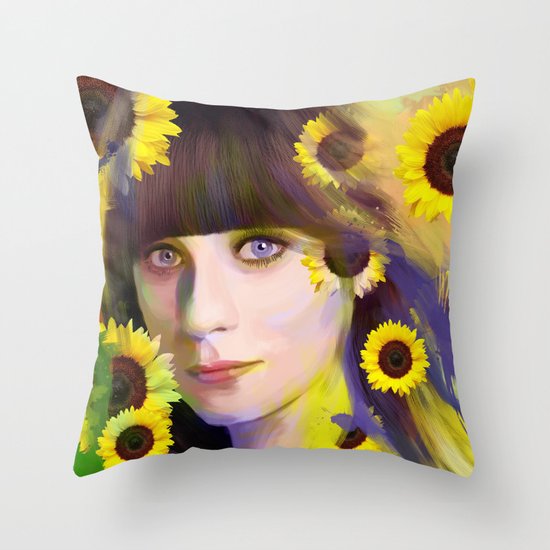 Zooey Deschanel Throw Pillow