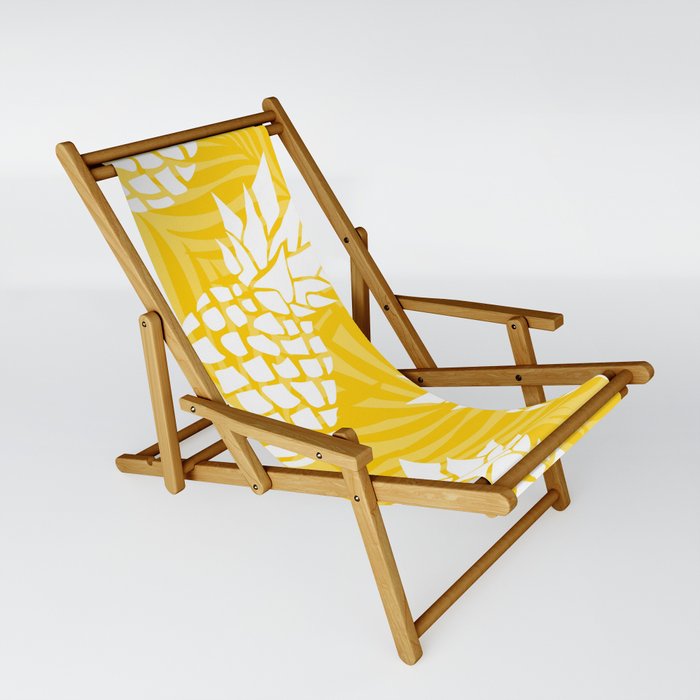Bright Yellow, Summer, Pineapple Art Sling Chair