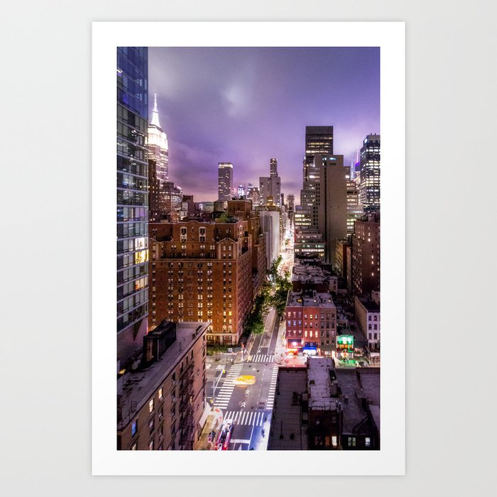New York City At Night From The Rooftops Art Print