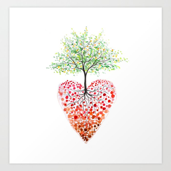 tree of life heart art print by dinaargov
