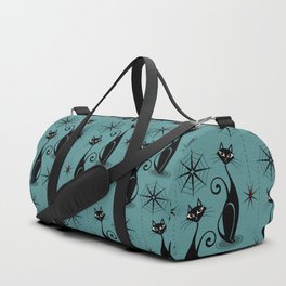 Retro Atomic Spooky Cats Duffle Bag