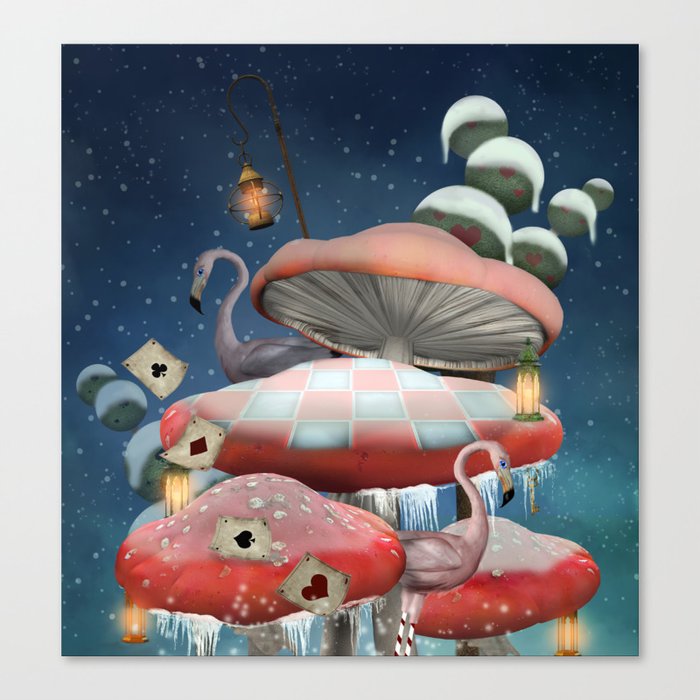 Wonderland whimsical winter background Canvas Print